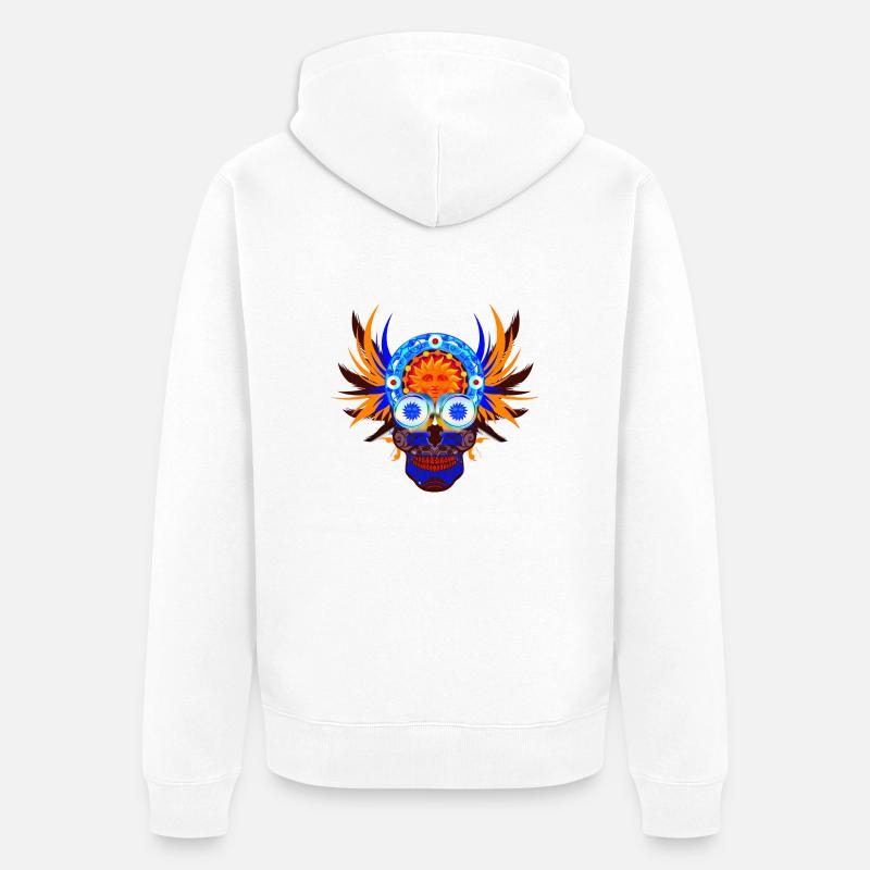 Crâne 15 - Veste à capuche bio Premium Unisexe - blanc