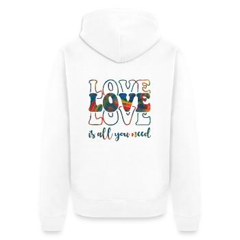 xoxo love you amore Blumen Frauen Valentinstag 14 - Unisex Premium Bio Zip Hoodie - Weiß - Hinten - Thijin (182cm)