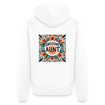 Tolle Tante - Unisex Premium Bio Zip Hoodie - Weiß - Hinten - Thijin (182cm)