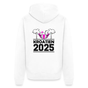 Croatie 2025 - Veste à capuche bio Premium Unisexe - blanc - Dos - Thijin (182cm)