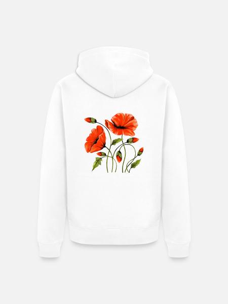 Blumen - Unisex Premium Bio Zip Hoodie - Weiß