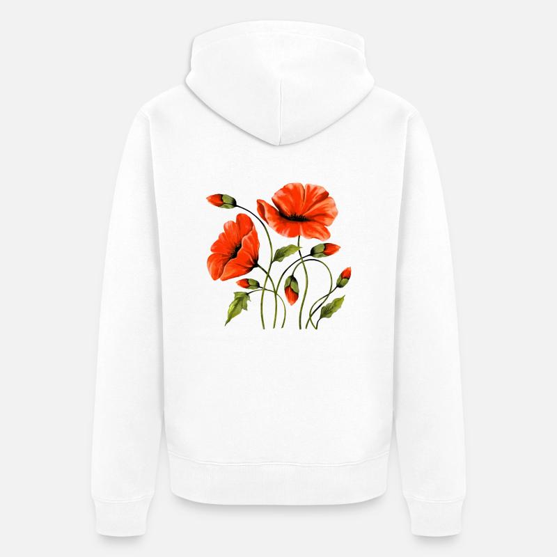 Fleur - Veste à capuche bio Premium Unisexe - blanc
