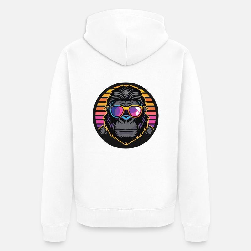 Gorilla Comic Cool - Unisex Premium Bio Zip Hoodie - Weiß