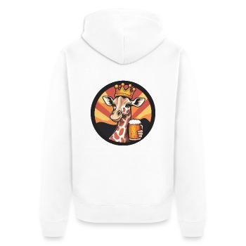 Giraffe Beer - Unisex Premium Organic Zip Hoodie - white - Back - Thijin (182cm)
