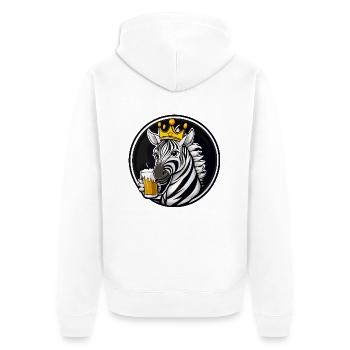 Bière Zebra - Veste à capuche bio Premium Unisexe - blanc - Dos - Thijin (182cm)