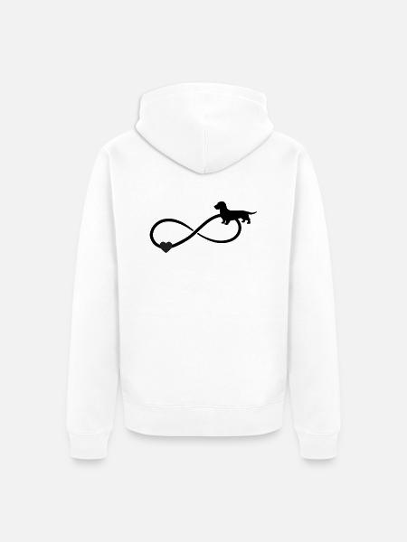 Rauhaardackel Dackel Unendlichkeit - Unisex Premium Bio Zip Hoodie - Weiß
