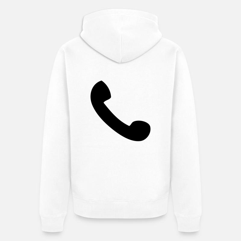 Telefonhörer - Unisex Premium Bio Zip Hoodie - Weiß