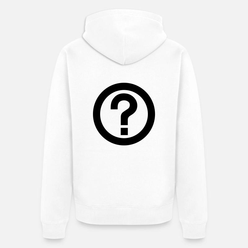 Point d'interrogation,Phrase interrogative - Veste à capuche bio Premium Unisexe - blanc