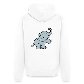 Happy Elephant (2 colors) - Unisex Premium Organic Zip Hoodie - white - Back - Thijin (182cm)