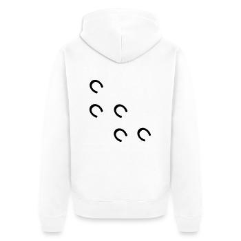 pferd - Unisex Premium Bio Zip Hoodie - Weiß - Hinten - Thijin (182cm)