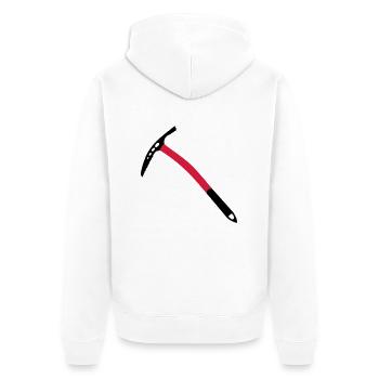 Bergsteiger - Unisex Premium Bio Zip Hoodie - Weiß - Hinten - Thijin (182cm)