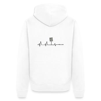 Darmstadt - Unisex Premium Bio Zip Hoodie - Weiß - Hinten - Thijin (182cm)