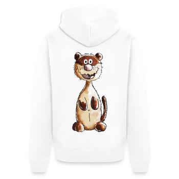 Pfiffiges kleines Frettchen - Ferret - Iltis - Art - Unisex Premium Bio Zip Hoodie - Weiß - Hinten - Thijin (182cm)