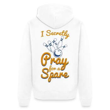 Bowlingspieler Spruch - Unisex Premium Bio Zip Hoodie - Weiß - Hinten - Thijin (182cm)