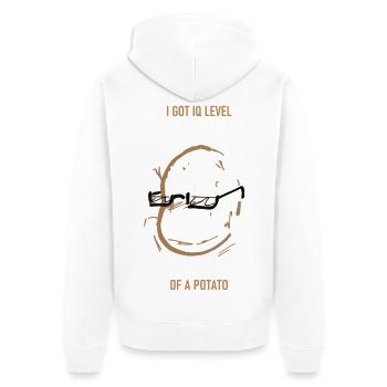 Drôle de patate : faible QI - Veste à capuche bio Premium Unisexe - blanc - Dos - Thijin (182cm)