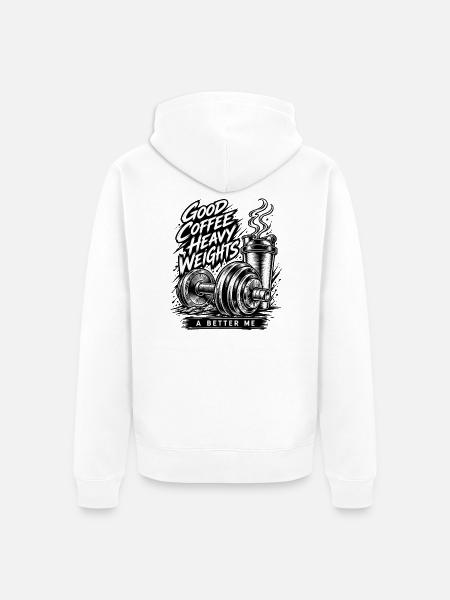Kaffeeschwergewichte - Unisex Premium Bio Zip Hoodie - Weiß