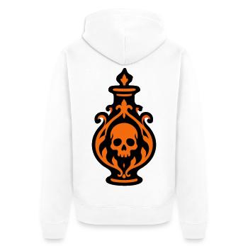 Totenkopf Giftflasche Grafik - Unisex Premium Bio Zip Hoodie - Weiß - Hinten - Thijin (182cm)
