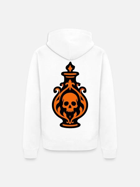 Totenkopf Giftflasche Grafik - Unisex Premium Bio Zip Hoodie - Weiß