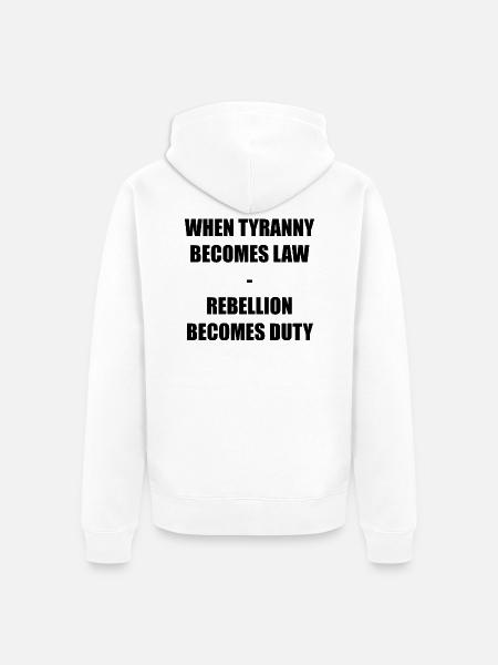 WHEN TYRANNY - Unisex Premium Bio Zip Hoodie - Weiß