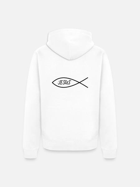 Jesus - Unisex Premium Bio Zip Hoodie - Weiß