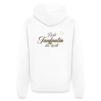 Edles Geschenk für die Taufpatin - Unisex Premium Bio Zip Hoodie - Weiß - Hinten - Thijin (182cm)