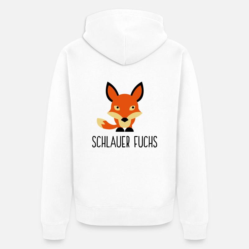 Ich bin ein schlauer Fuchs - Unisex Premium Bio Zip Hoodie - Weiß