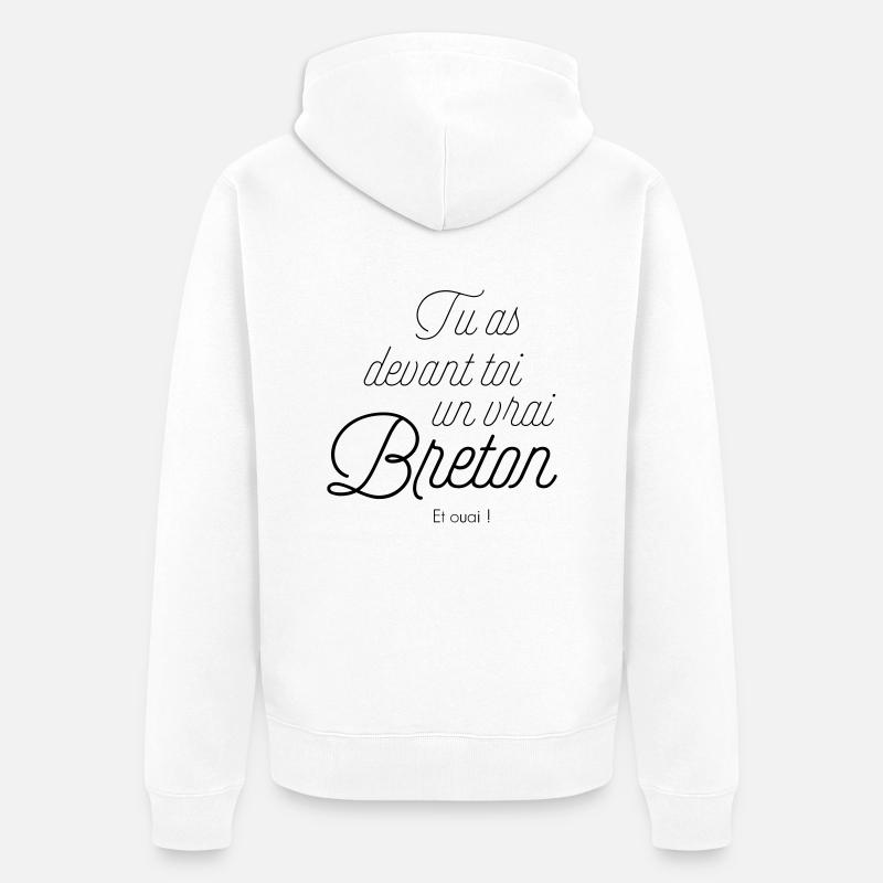 un vrai breton - Veste à capuche bio Premium Unisexe - blanc