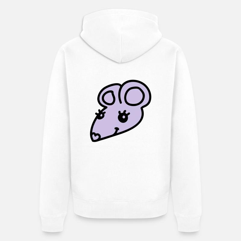 Souris mignonne - Veste à capuche bio Premium Unisexe - blanc