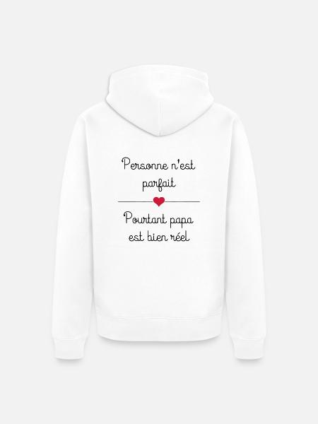 Papa - Veste à capuche bio Premium Unisexe - blanc