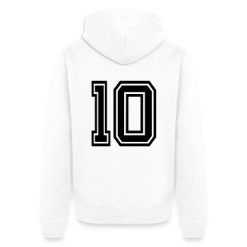 10 - Unisex Premium Bio Zip Hoodie - Weiß - Hinten - Thijin (182cm)