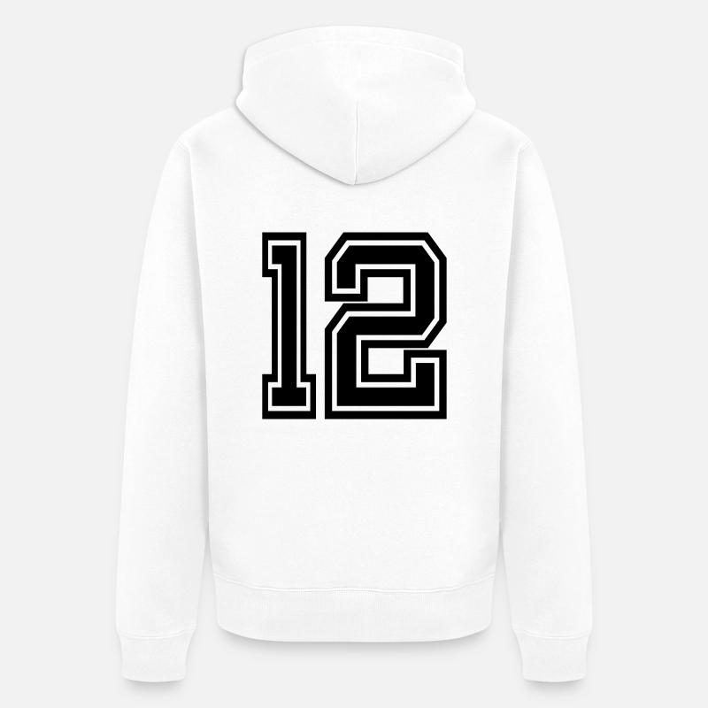 12 - Unisex Premium Bio Zip Hoodie - Weiß