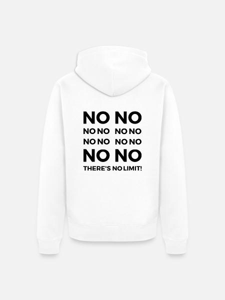 NO LIMIT - Unisex Premium Bio Zip Hoodie - Weiß