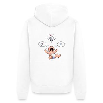 CD - Baby Kreisch Flasche Windel Schnuller Essen - - Unisex Premium Bio Zip Hoodie - Weiß - Hinten - Thijin (182cm)
