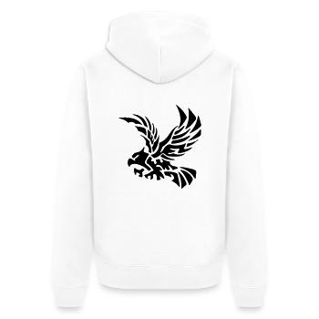tribal eagle - Unisex Premium Bio Zip Hoodie - Weiß - Hinten - Thijin (182cm)