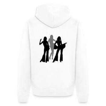 70s and 80s woman and girls iii - Unisex Premium Bio Zip Hoodie - Weiß - Hinten - Thijin (182cm)