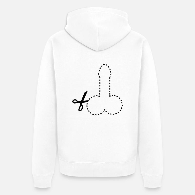 dashed_cut_out_penis_1c - Veste à capuche bio Premium Unisexe - blanc