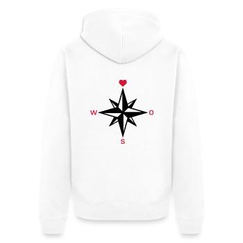 north_heart_072011_c_2c - Unisex Premium Organic Zip Hoodie - white - Back - Thijin (182cm)