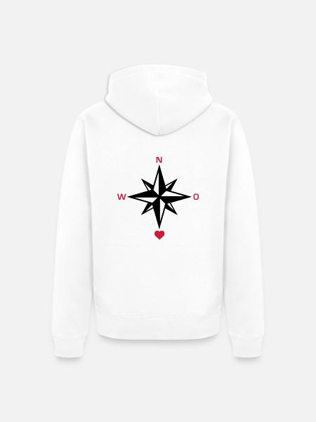 south_heart_072011_a_2c - Unisex Premium Organic Zip Hoodie - white