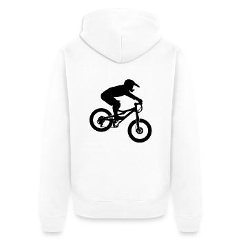 MTB Extreme - Unisex Premium Organic Zip Hoodie - white - Back - Thijin (182cm)