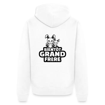 bientôt grand frère - Veste à capuche bio Premium Unisexe - blanc - Dos - Thijin (182cm)