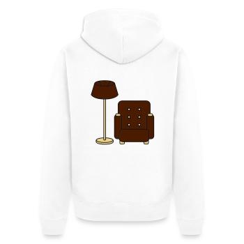 floor_lamp_and_armchair - Unisex Premium Organic Zip Hoodie - white - Back - Thijin (182cm)