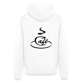 tasse de café - Veste à capuche bio Premium Unisexe - blanc - Dos - Thijin (182cm)
