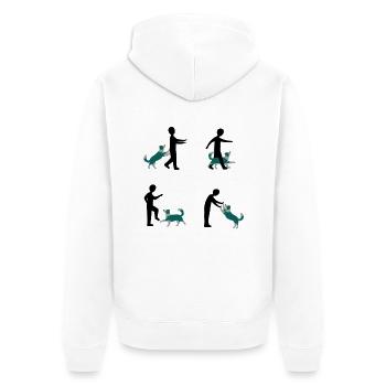 Dog Dancing 3-1 - Unisex Premium Bio Zip Hoodie - Weiß - Hinten - Thijin (182cm)