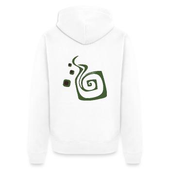 Green spiral - Unisex Premium Organic Zip Hoodie - white - Back - Thijin (182cm)