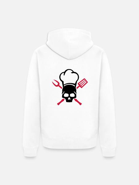 grillen__totenkopf_skull_2__f2 - Unisex Premium Organic Zip Hoodie - white