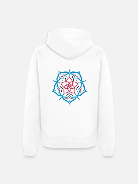 Venus flower Lotus - fineART - Unisex Premium Organic Zip Hoodie - white