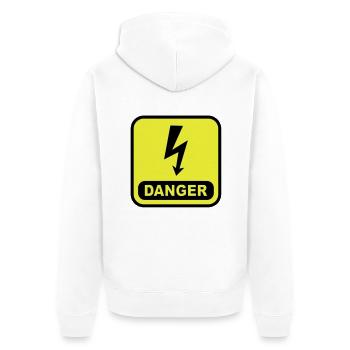 Danger foudre - Veste à capuche bio Premium Unisexe - blanc - Dos - Thijin (182cm)