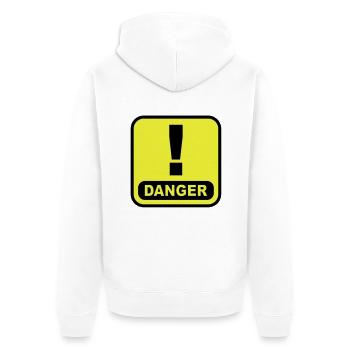 Danger Ausrugezeichen - Veste à capuche bio Premium Unisexe - blanc - Dos - Thijin (182cm)