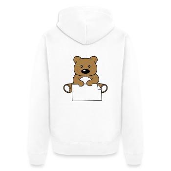 baer teddy klein suess niedlich kuscheltier grizzl - Unisex Premium Bio Zip Hoodie - Weiß - Hinten - Thijin (182cm)