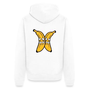 2 freunde team paar banane obst verrueckt grimasse - Unisex Premium Bio Zip Hoodie - Weiß - Hinten - Thijin (182cm)